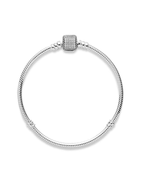 Aro Pandora de plata con zirconia cúbica p 925 con acabado pulido