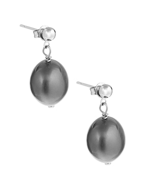 Aretes ovalados Anthony Vincent con acabado lustre imitación perla