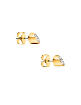 Aretes Calvin Klein con acabado brillante cristal