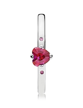 Anillo multi gemas de corazón Pandora P 925 de plata pavé