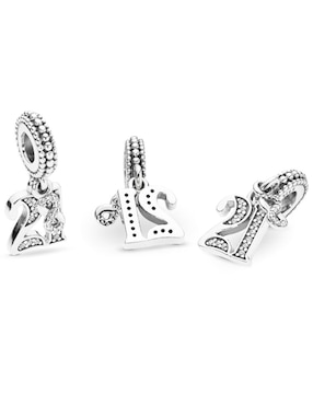 Charm de letra b Pandora de plata P 925 zirconia cúbica