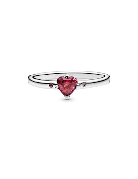 Anillo multi gemas de corazón Pandora P 925 de plata pavé