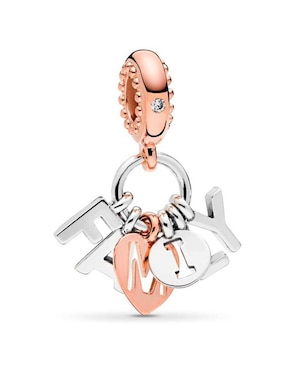 Charm Irregular Pandora Oro Rosa Zirconia Cúbica