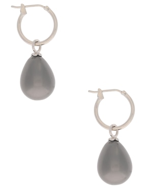 Aretes de gota Anthony Vincent Mallorca con acabado plateado