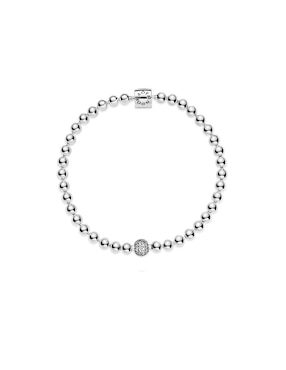 Pulsera Pandora de plata con acabado pavé