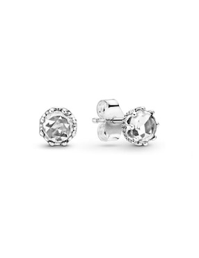 Aretes De Plata P925 Pandora De Botón Corona Resplandor