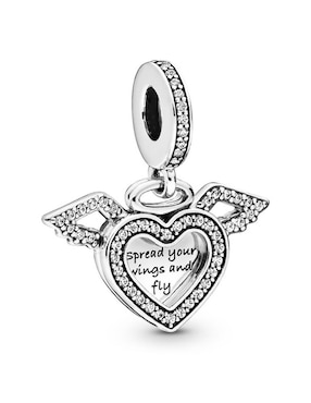 Charm De Corazón Pandora De Plata Zirconia Cúbica