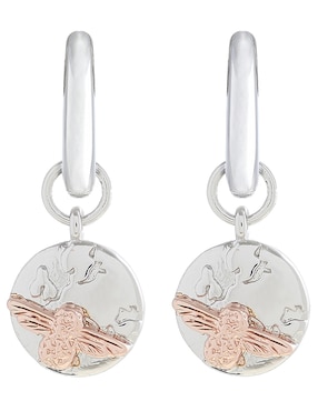 Aretes Olivia Burton de plata con acabado baño de oro rosa cristal