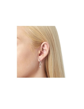 Aretes Olivia Burton de plata con acabado plateado cristal