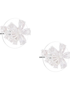 Aretes Napier con acabado plateado cristal
