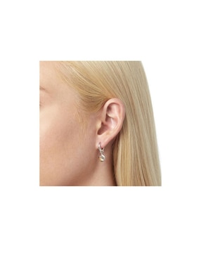 Aretes Olivia Burton de plata con acabado plateado cristal