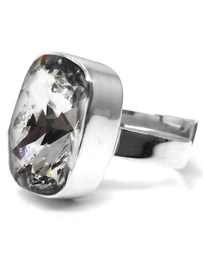 Anillo ovalado Zvezda Baguette P 925 de plata cristal brillante