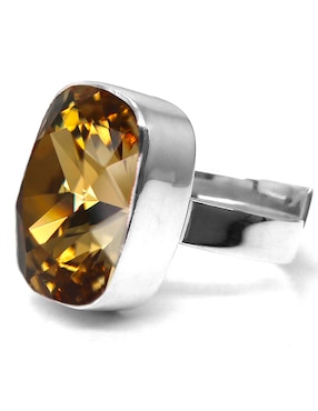 Anillo rectangular Zvezda Baguette P 925 de plata cristal brillante