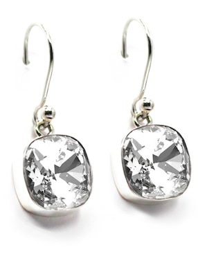 Aretes Zvezda de plata con acabado pavé cristal