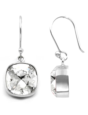 Aretes Zvezda de plata con acabado pavé cristal