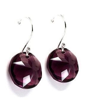 Aretes Zvezda de plata con acabado brillante cristal