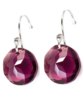 Aretes Zvezda de plata con acabado brillante cristal