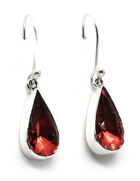 Aretes Zvezda de plata con acabado brillante cristal