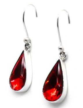 Aretes Zvezda de plata con acabado brillante cristal