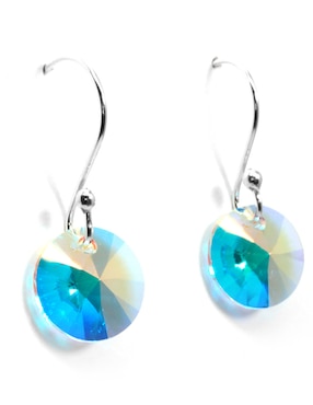 Aretes Zvezda de plata con acabado brillante cristal