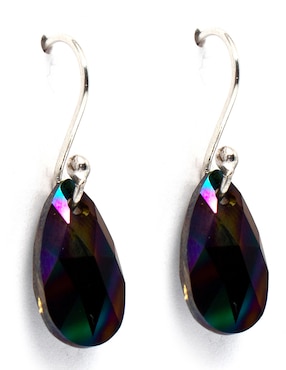 Aretes Zvezda de plata con acabado brillante cristal