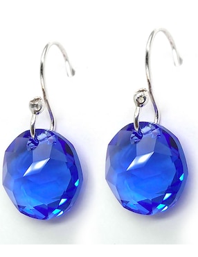 Aretes Zvezda de plata con acabado brillante cristal