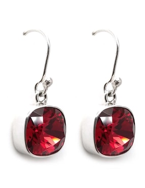 Aretes Zvezda de plata con acabado brillante cristal