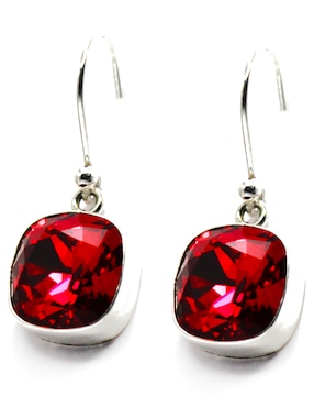 Aretes Zvezda de plata con acabado brillante cristal