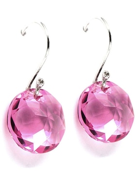 Aretes Zvezda de plata con acabado brillante cristal