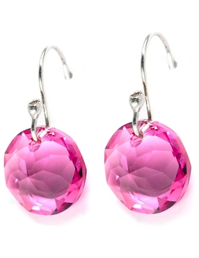 Aretes Zvezda de plata con acabado brillante cristal
