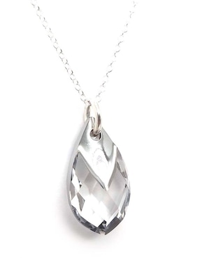 Collar Zvezda Pear Shaped De Plata P 925 Swarovski