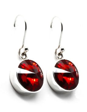 Aretes Zvezda de plata con acabado brillante cristal