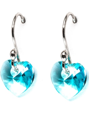 Aretes Zvezda de plata con acabado brillante cristal