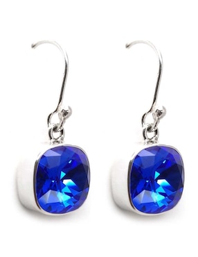 Aretes Zvezda de plata con acabado pavé cristal