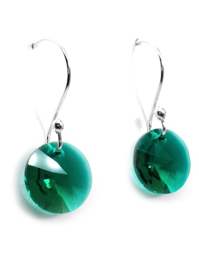 Aretes Zvezda de plata con acabado brillante cristal