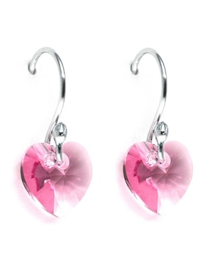 Aretes Zvezda de plata con acabado brillante cristal