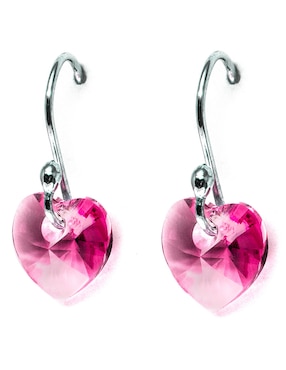 Aretes Zvezda de plata con acabado brillante cristal