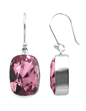 Aretes Zvezda de plata con acabado brillante cristal