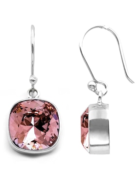 Aretes Zvezda de plata con acabado brillante cristal