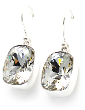 Aretes Zvezda de plata con acabado pavé cristal