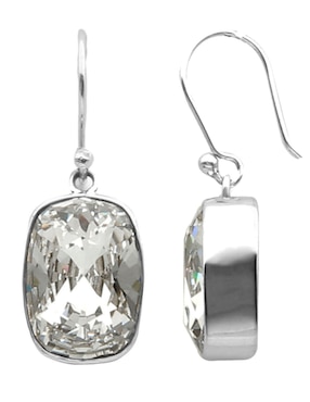 Aretes Zvezda de plata con acabado pavé cristal