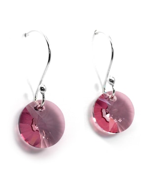 Aretes Zvezda de plata con acabado brillante cristal