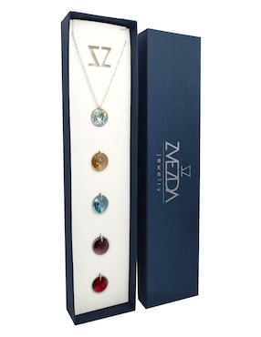 Set Aretes Y Collar Zvezda De Plata P 925 Cristal