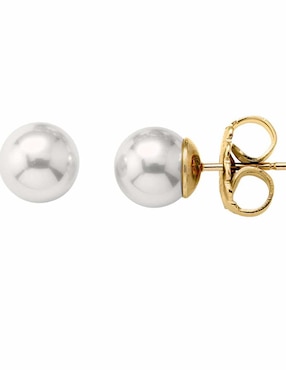 Aretes Majorica con acabado lustre perla