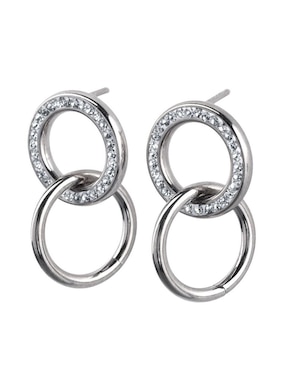 Aretes de aro Luckyly con acabado brillante zirconia