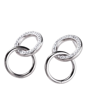 Aretes de aro Luckyly con acabado brillante zirconia
