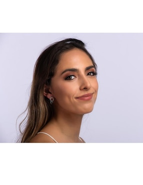 Aretes de aro Luckyly con acabado brillante zirconia