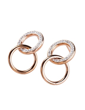 Aretes de aro Luckyly con acabado brillante zirconia