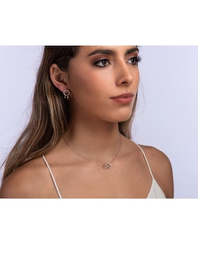 Aretes de aro Luckyly con acabado brillante zirconia