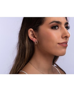 Aretes de aro Luckyly con acabado brillante zirconia